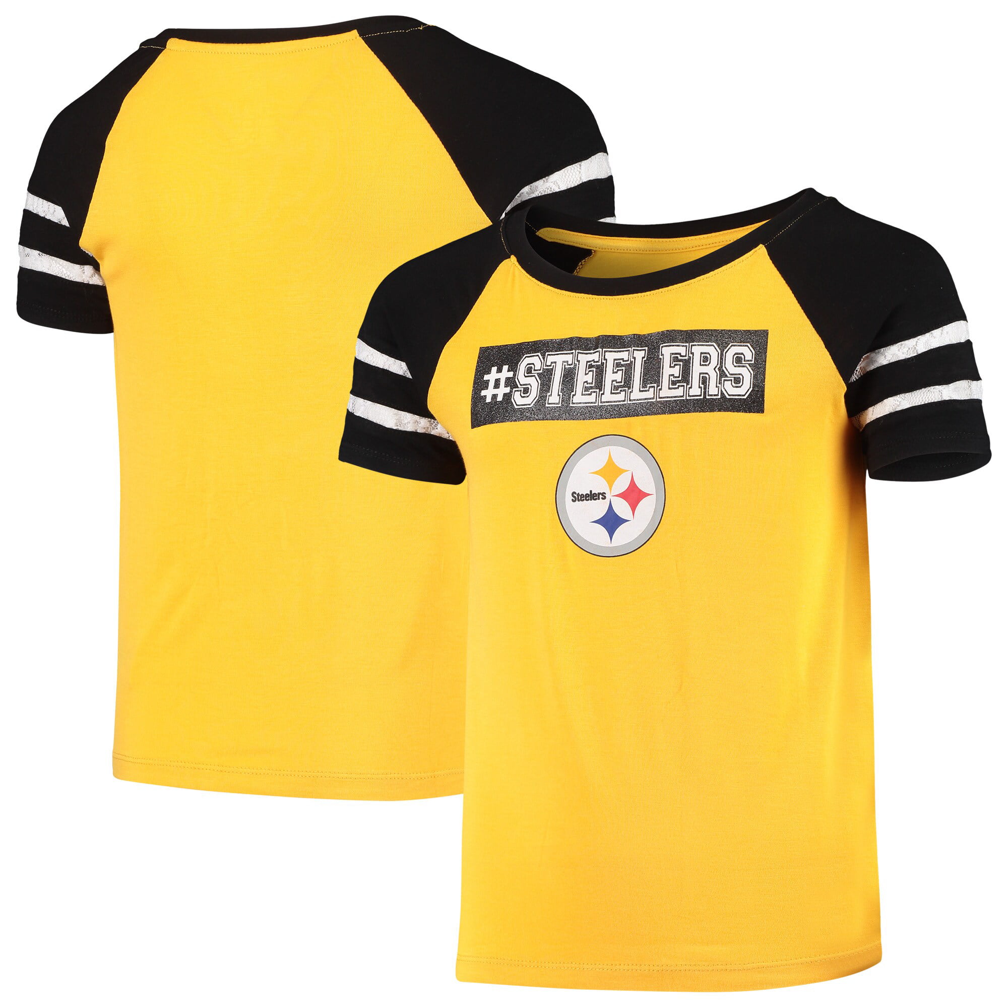 Outerstuff Pittsburgh Steelers Yellow Youth Team Apparel V-Neck Shirt