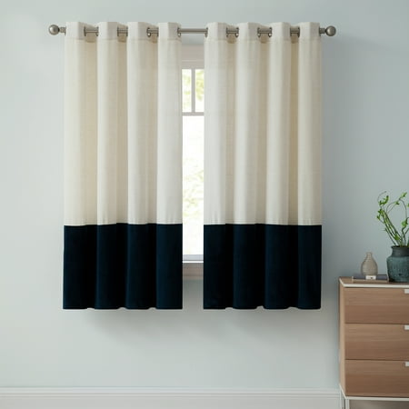 Mainstays Joselyn Linen Velvet Grommet Top Curtain Panel Walmart Com