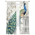 thumbnail image 6 of Luxury Peacock Sheer Curtains for Living Room Bedroom Watercolor Vintage Floral Attic Sheer Curtains 96 Inch Long 2 Panels Set Light Filtering Curtain Window Treatments Drapes for Dining Room, 6 of 6