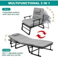 thumbnail image 3 of Slsy Folding Chair for Bedroom and Living Room, 3 in 1 Folding Lounge Chair with Removable Cushion for Indoor Outdoor, Folding Cots Sleeping Cots for Adults, 3 of 10