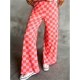 thumbnail image 3 of Women Wide-Leg Pants Checkerboard Elastic Waist Loose Trousers Spring Summer Casual Sweatpants Bottoms, 3 of 6
