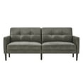 thumbnail image 3 of CHITA Mid-Century Sofas Furniture 73.2''W Faux Leather Sofa Couch Sets for Living Room Apartment, Gray, 3 of 9
