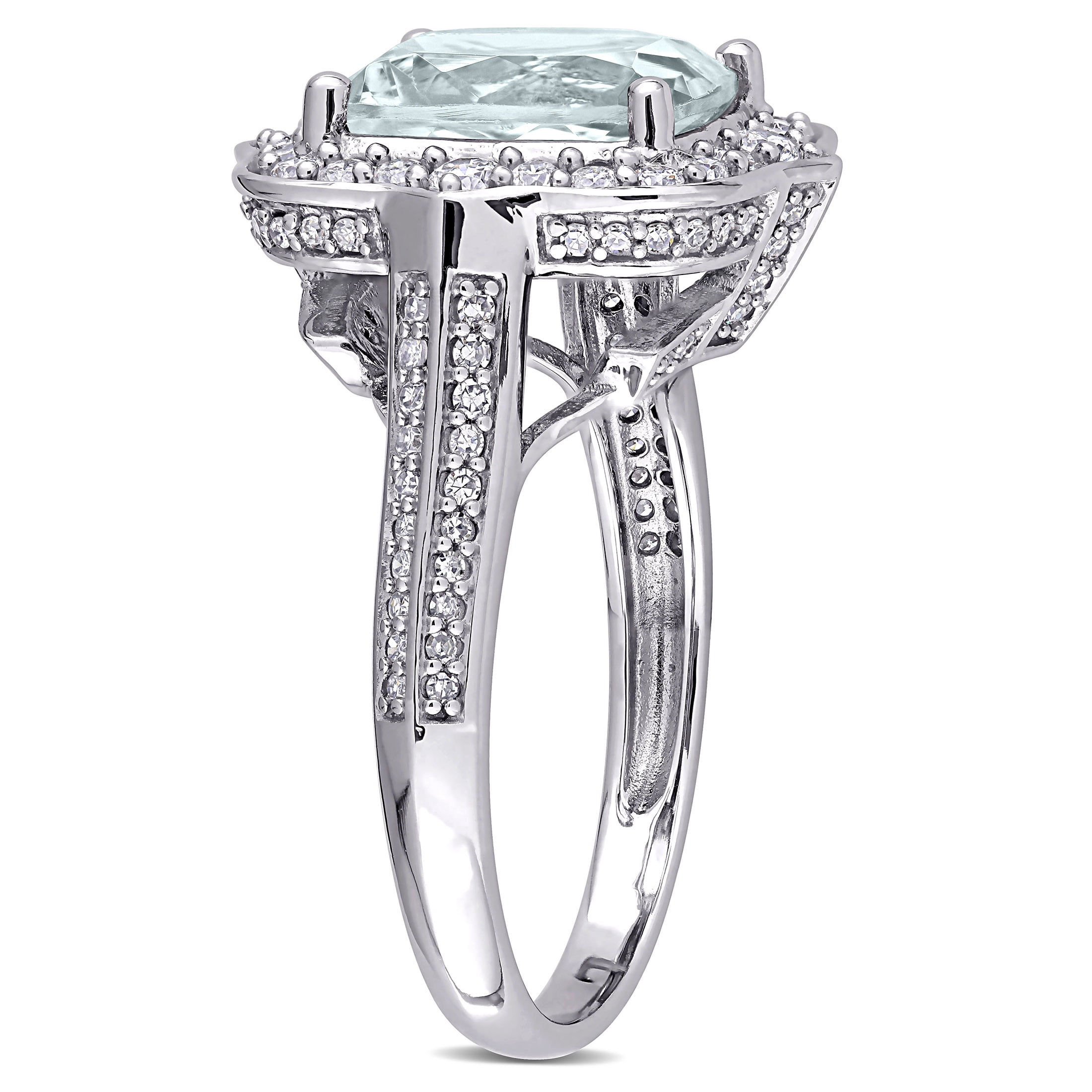 Everly Women's Aquamarine 14k White Gold Ring