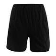 thumbnail image 3 of USSUMA Up to 45% off Workout Shorts Women Solid Color Pull-on Elastic Mid Waist Shorts with Two Pocket Trendy Shorts Linen Wide Legs Regular Fit Flowy Shorts for Street Black Xxl, 3 of 3
