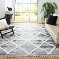 thumbnail image 2 of SAFAVIEH Moroccan Tassel Anabella Diamond Shag Area Rug, Grey/Ivory, 6'7" x 6'7" Square, 2 of 7