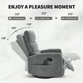 thumbnail image 6 of Leumius Manual Recliner Chair with Massage and Heat for Adult,360° Swivel Rocker Chair with Ergonomic High Backrest,Glider Recliner Nursery Chair with Side Pockets for Living Room,Dark Gray Chenille, 6 of 7