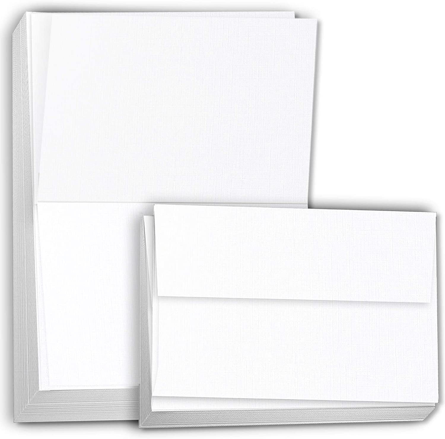50 a6 Blank Cards and 50 Smooth C6 Envelopes Ivory Linen Cards
