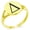 Gold, variant on Stainless Steel Delta Mathematical Minimalist Oval Top Polished Statement Signet Ring