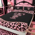 thumbnail image 4 of meiyoeat Leopard Bow Monogram T Print King Sheets For Cheetah Bow Lover,Pink Cute Bowknot Bedding For Kids Girls,4Pcs, 4 of 6