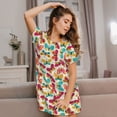thumbnail image 3 of Easygdp Colorful Butterflies Camisón de manga corta para mujer, informal, estampado, 3 of 6