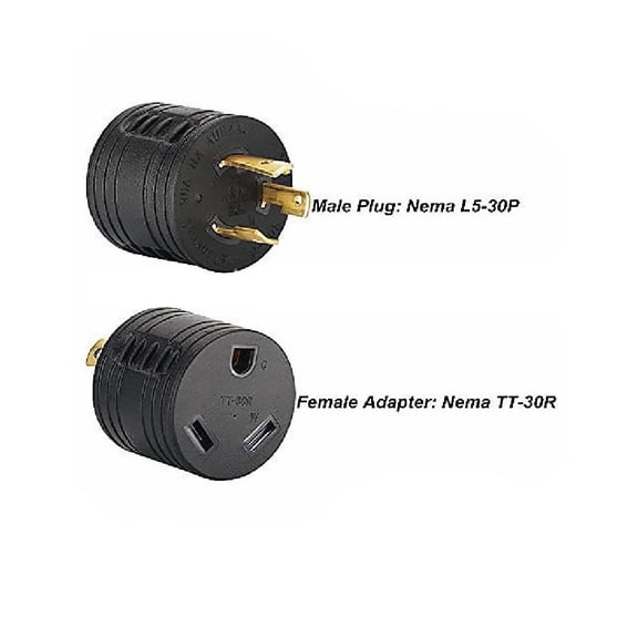Generator RV Plug Adapter 30A 3-Prong Adapter L5-30P Male To TT-30R Female