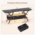 thumbnail image 3 of ELLEGNT TV Stand for 65" TVs - 3‑Tier with Power Outlets, LED Lights, and Remote Storage Shelves, Black, 3 of 10