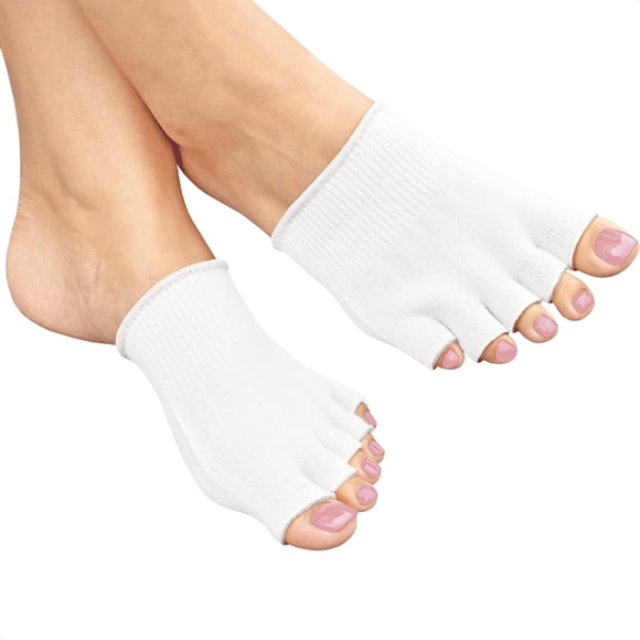 Separadores de dedos de gel para mujer – 1 par de calcetines de compresión para dedos de los pies de Estados Unidos, talla 6 – 10, calcetines separadores de dedos para mujer, calcetines espaciadores d
