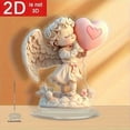 thumbnail image 3 of Angel Cherub Balloon Valentine's Ornament Pearl White 2D Acrylic Cloud Figurine Delicate Home Shelf Decor for Valentine's Day Gifts​, 3 of 6