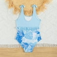 thumbnail image 4 of REgarm Girls One Piece Swimsuits Quick Dry Beach Swimwear Bathing Suit for Girls Blue,13-14 Years, 4 of 7
