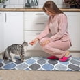 thumbnail image 3 of Blue Geometric Quatrefoil Pattern Kitchen Rugs Sets Of 2,Anti Fatigue Kitchen Mat Rugs Non Slip Washable,Decorative Kitchen Floor Mats for Kitchen,Sink,Laundry,17"x30"+17"x47", 3 of 7