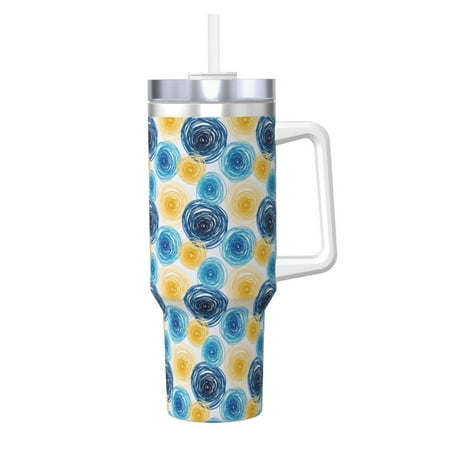 

Sikiie Circular Insulated Stainless Water Bottle Lid Travel Mug Cup Insulated Tumblers Cup 40oz Ice Bully With Handle