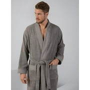 Men's Gray Turkish Cotton Terry Kimono Bathrobe