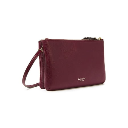 Kate Spade New York Polly Medium Pebble Leather Wristlet Merlot