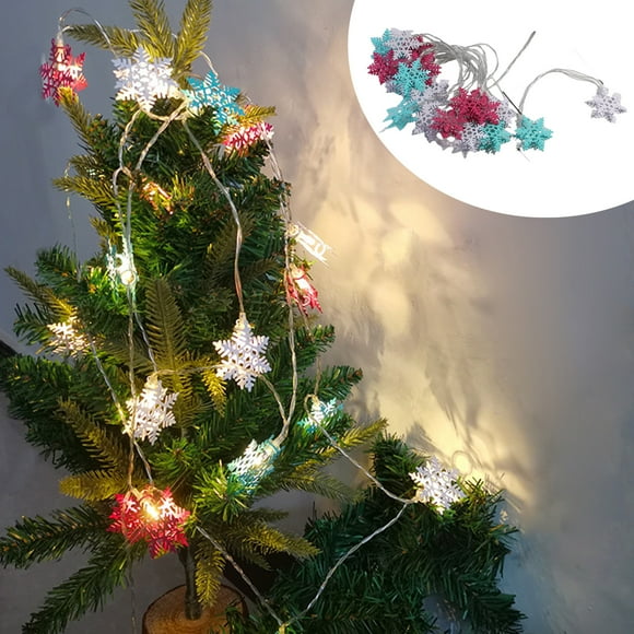 Christmas Clearance Iumwxz LED Three Color Snowflake Light String USB Warm White Light Christmas Decoration Lights Christmas Tree Ornaments Party Decoration Winter Savings New Year holiday