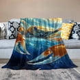 thumbnail image 2 of Orinice Crab Kids  Blanket,Ocean Underwater Summer Beach Bed Blanket for Boys Girls,Ocean Animals   Blanket,Sea Blue Cartoon Fuzzy Blanket,Throw Size   50x60in, 2 of 6