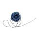 thumbnail image 2 of Gargantilla de flores con cordones ajustables, elegante y grande collar de flores para fiesta de graduación Denim oscuro, 2 of 8