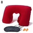 thumbnail image 2 of Walbest 3Pcs/set Inflatable Neck Travel U Pillow Head Rest Cushion/Eye Mask/Earbuds for Holiday Car Flights Sleeping, 2 of 7