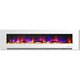 thumbnail image 4 of Hanover 78 In. Wall-Mount Electric Fireplace in White with Multi-Color Flames and Driftwood Log Display, 4 of 8