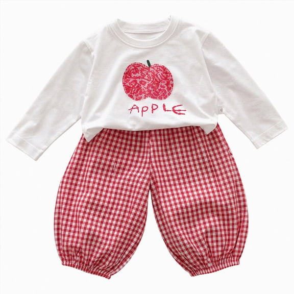 CAICJ98 Fall Clothes for Toddler Baby Girls 3 6 12 18 Months 2T 3T 4T 5T Girls Winter Outfits Cute Cartoon Long Sleeve Tank Tops and Pants Set 2Pcs (Red,4-5 Years)