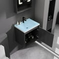 thumbnail image 2 of LiviNest 20" Floating Bathroom Vanity: Wall-Mounted Ceramic Sink Combo with Soft-Close Cabinet & Storage - Moisture-Resistant Plywood Modern Design for Small Studio & Professional Space Optimization, 2 of 6
