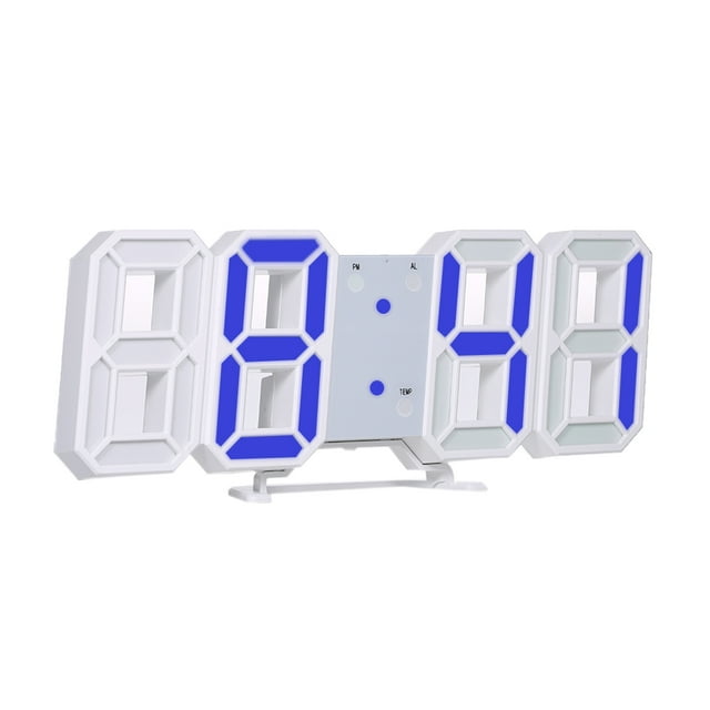 leyfeng Reloj digital LED 3D Modo nocturno brillante Brillo Reloj de mesa electrónico ajustable Pantalla de 24/12 horas