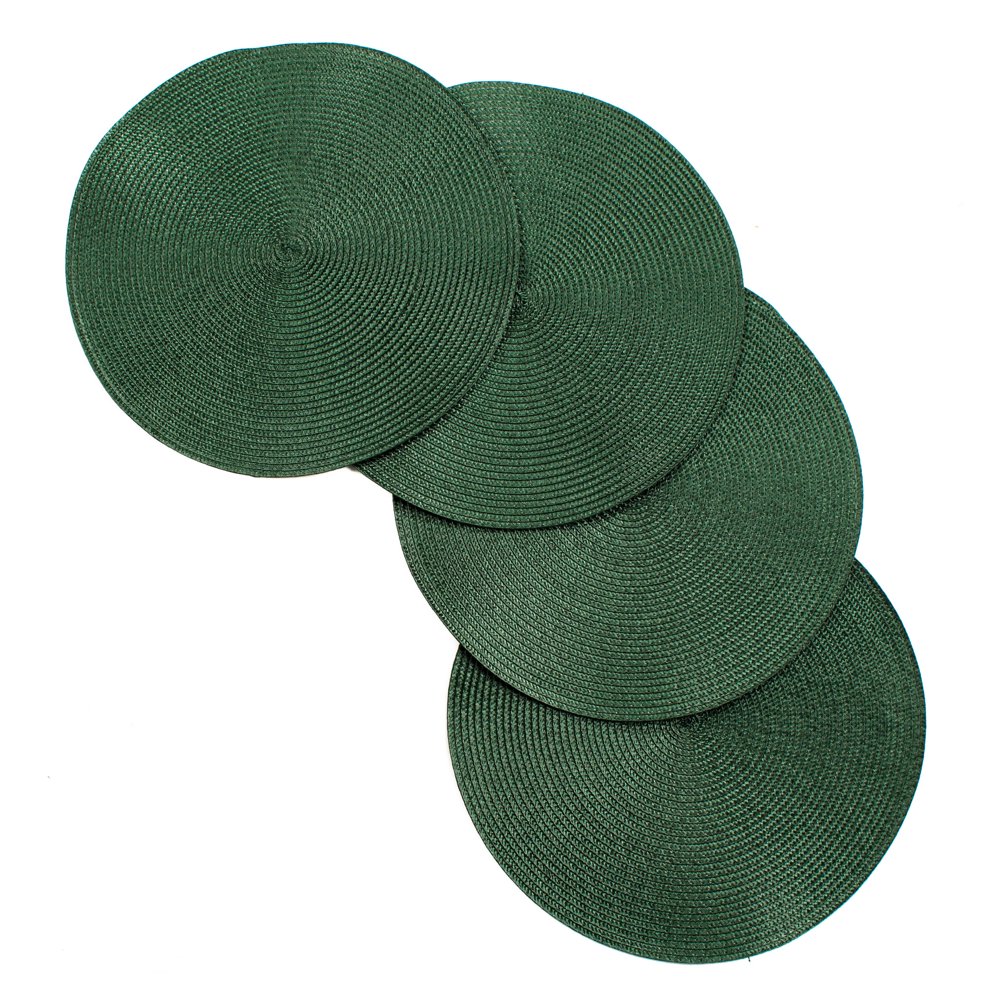 Vienna Woven Spiral Table Placemats 15 Inches Round Set of 4 NonSlip