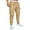 Khaki, variant on Mens Cargo Pants Slim Fit Joggers Pants Casual Lightweight Pants Elastic Waist Pant Solid Cotton Trousers Khaki