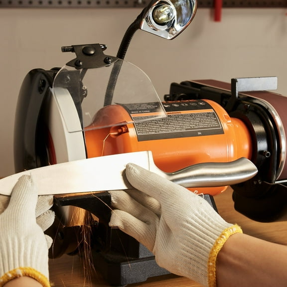 Heavy-Duty 8" Bench Grinder & 2x28" Belt Sander Combo – 2.5A Motor for Metal Grinding & Polishing