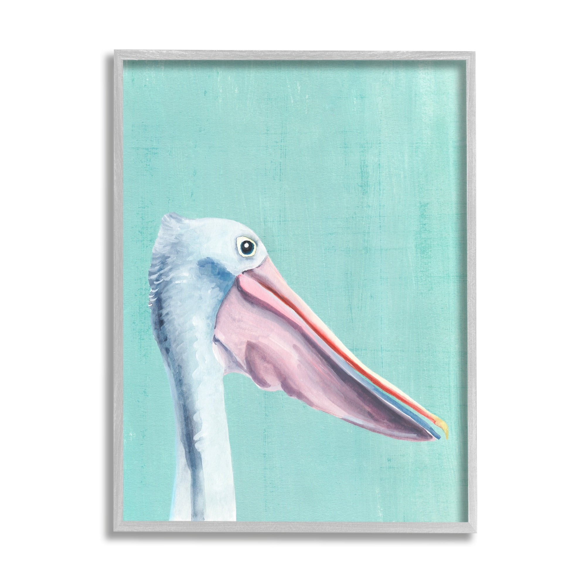 Stupell Industries Pelican Head Detailed Sunny Pastel Portrait,16 x 20, Design by Annie Warren