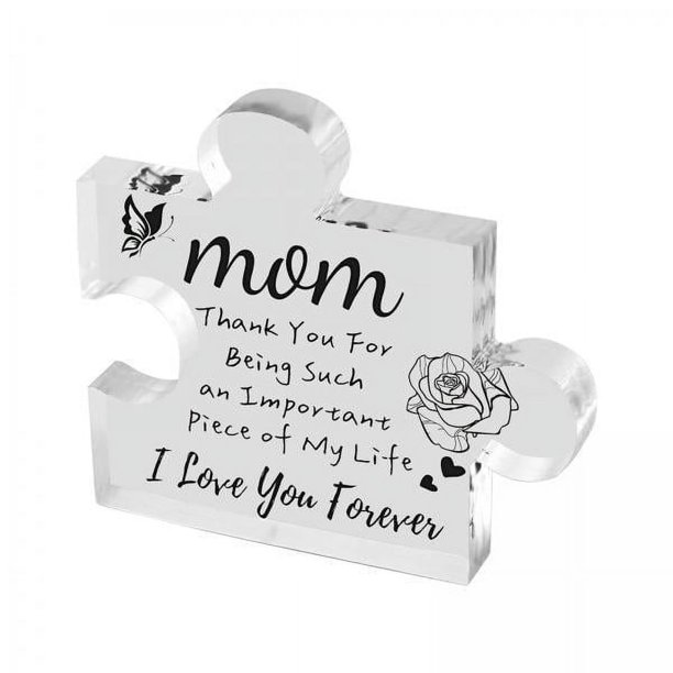 Rompecabezas de bloques grabados,Rompecabezas de bloques de acrílico grabado Regalo de mamá,Dulce regalo de mamá Bloque de acrílico grabado,Regalo de cumpleaños para mujer Mesa decorativa