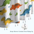 thumbnail image 6 of White Cartoon Dinosaurs Leaves Pattern Shower Curtain 72"x72" ,Bathroom Decorative Shower Curtains Set with 12 Hooks,Modern Waterproof Washable Shower Curtain, 6 of 6