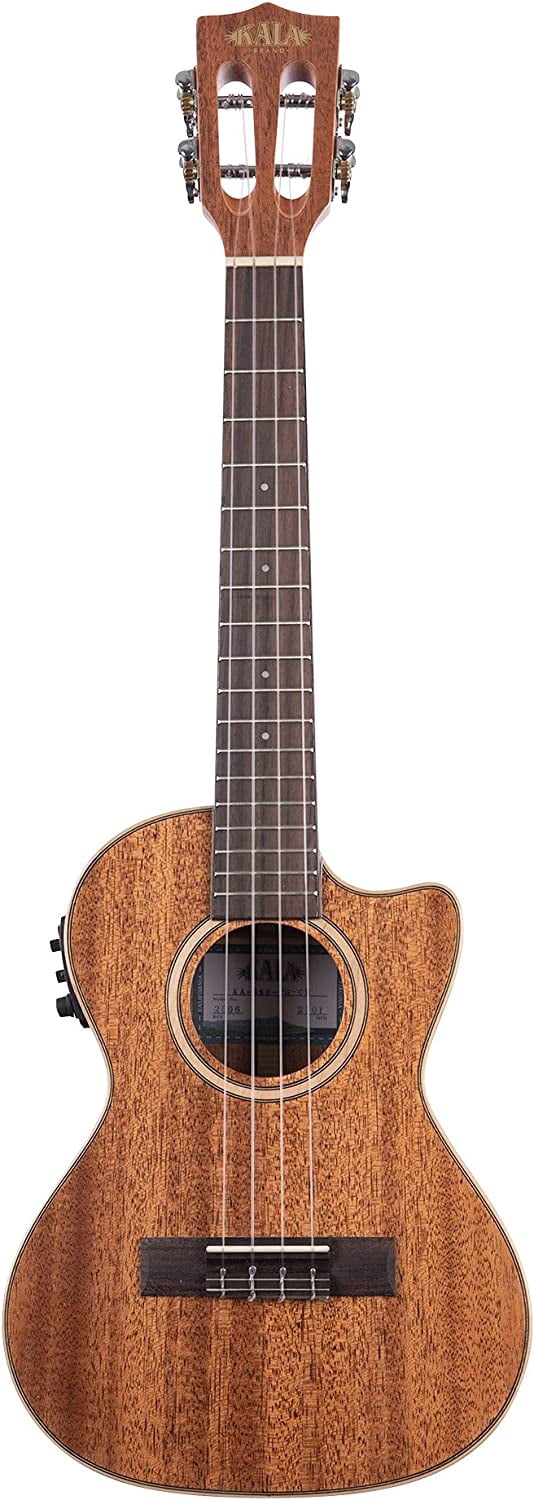 Kala Gloss Solid Mahogany Tenor Ukulele Cutaway Acoustic Electric Ukulele Natural