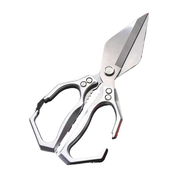 Toystoory Tijeras de cocina de acero inoxidable de alta resistencia, tijeras afiladas, para aves de corral, tijeras de cocina con mango de acero Cocina y Comedor plata