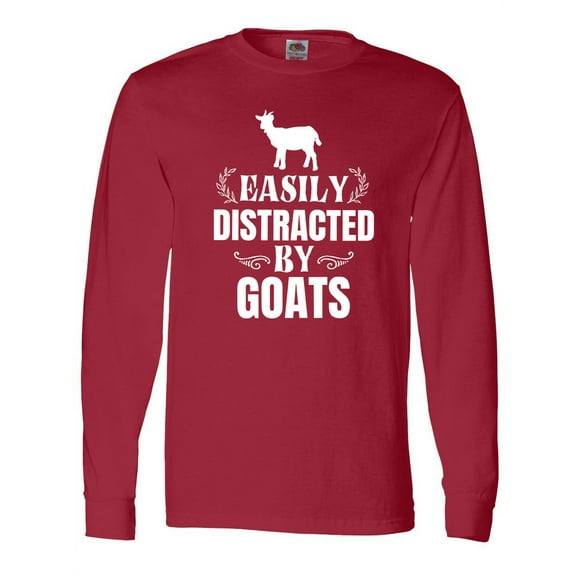 Inktastic Easily Distracted by Goats Long Sleeve T-Shirt