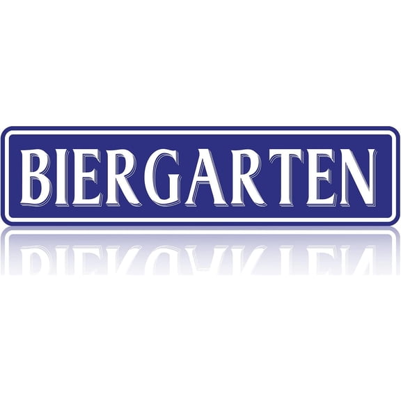 BIERGARTEN Street Sign Vintage Slim Tin Sign Room Bar Garage Man Cave Restaurant Shop Office Home Novelty Wall Art Gift 4 X 16 Inch