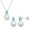 Blue, variant on Women's Cultured Freshwater Pearl Created Ruby Sterling Silver Earrings Pendant Set - 18 in