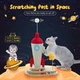 thumbnail image 3 of PEQULTI Rocket Design Cat Scratching Post, 24.8 Inches, Great Cat Scratching Structure for Indoor Cats with Cat Toy, Blue & White, 3 of 15