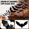 thumbnail image 3 of Halloween Bat Stickers, 24 Pieces Black Bat Decor Ornaments, Ideal Halloween Decorations Indoor, Suitable For Home Window And Door Party Layout, Classic Spooky Style For Halloween, 3 of 8