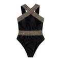 thumbnail image 4 of Bikini sexy para mujer Traje de baño de empalme sólido Traje de baño de una pieza Ropa de playa Fridja nalpqowj62959, 4 of 5