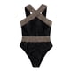 thumbnail image 4 of Bikini sexy para mujer Traje de baño de empalme sólido Traje de baño de una pieza Ropa de playa Fridja  nalpqowj62961, 4 of 5