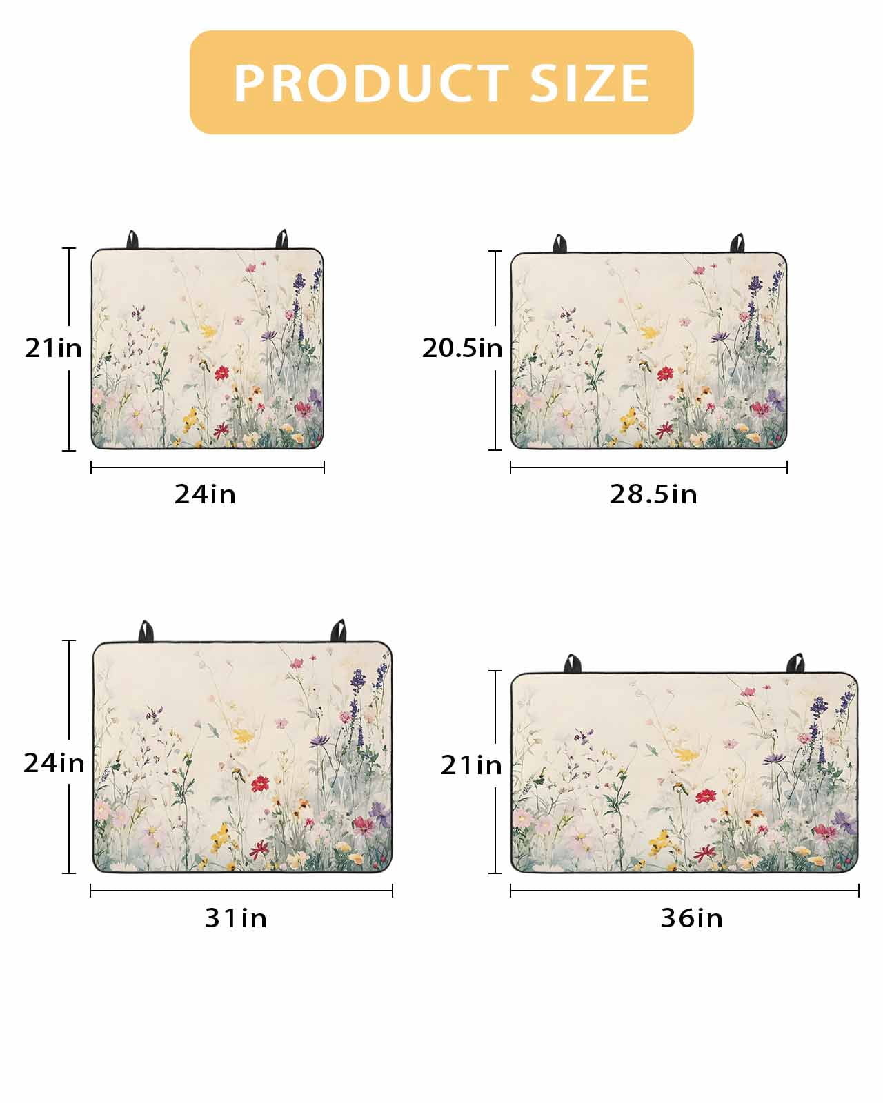 nqOlkjepod Large Induction Cooktop Protector Mat 24"x21", Spring Floral Botanical Stove Top Covers for Electric Stove, Summer Farmhouse Flowers Stove Burner Cover Mats, Glass Top Stove Cover