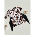 thumbnail image 3 of Faithtur Robe Western pour Bébé Fille, Manches Courtes Col Rond Imprimé Cheval/vache Robe T-Shirt, 3 of 8