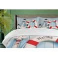 thumbnail image 4 of Ambesonne Shabby Duvet Cover Sets, Welcome Aboard Sign Anchor, 2-King, Red Pale Blue Navy Blue, 4 of 7
