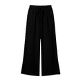 thumbnail image 6 of ClodeEU Women's Elastic Waist Wide Leg Pants,Casual Loose Fit Lounge Trousers with Pockets Black,Women's Plus XL, 6 of 6